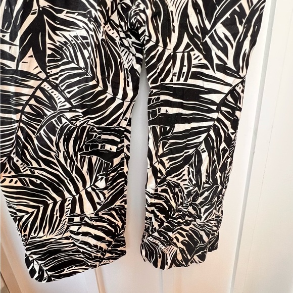 Panama Jack Women’s Large Wide Leg Linen Blend Pant Pockets Resort Vacation Leaf - Picture 2 of 8